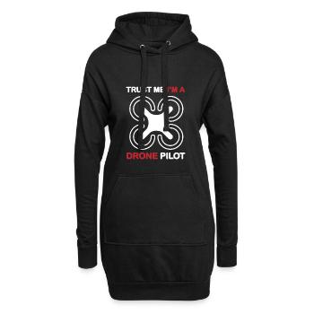Drôle de pilote de drone - Sweat-shirt à capuche long Femme - noir - Devant