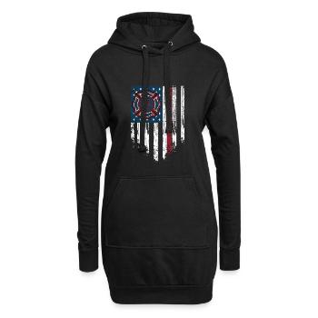 Firefighter American Flag Thin Red Line Fireman - Hoodie-Kleid - Schwarz - Vorne