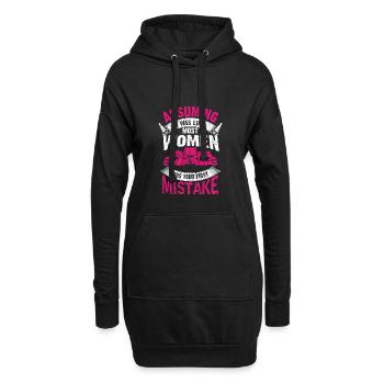 Vêtements de fille de conducteur de camion de femme - Sweat-shirt à capuche long Femme - noir - Devant