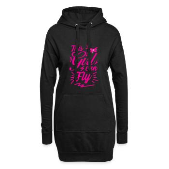 Fille pilote féminine drôle - Sweat-shirt à capuche long Femme - noir - Devant