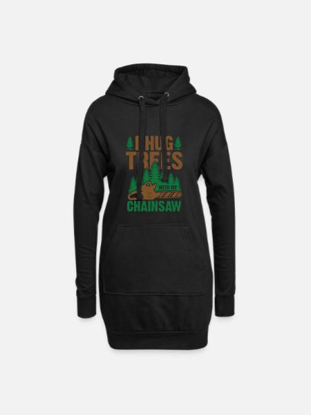 Baumpfleger Kettensäge Lustige Bäume - Hoodie-Kleid - Schwarz