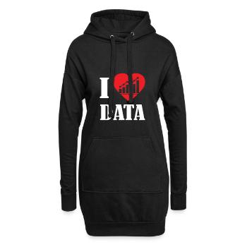 Aimer les statistiques des scientifiques des données - Sweat-shirt à capuche long Femme - noir - Devant