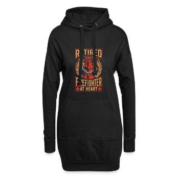 Pompier à la retraite - Sweat-shirt à capuche long Femme - noir - Devant