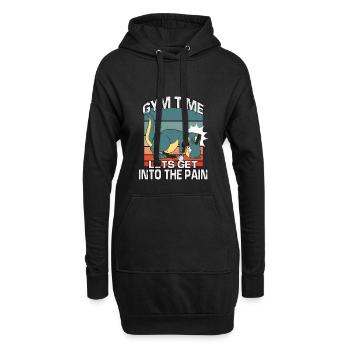 Gym Weightlifting Sport Bodybuilding Gym - Hoodie-Kleid - Schwarz - Vorne