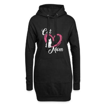 Propriétaire de chat Maman de chat Chats mignons Cadeaux Chats - Sweat-shirt à capuche long Femme - noir - Devant