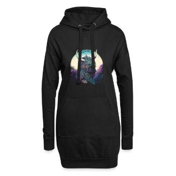 Wikingerhelm Runen Wikingerkrieger Nordische - Hoodie-Kleid - Schwarz - Vorne