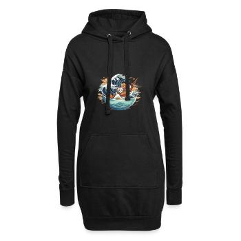 Kawaii Neko Ramen Amateurs de cuisine japonaise - Sweat-shirt à capuche long Femme - noir - Devant