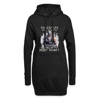 Wikinger Krieger Shirt Wahalla Söhne Odins - Hoodie-Kleid - Schwarz - Vorne