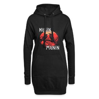 Blutrabe | Wikinger Odins Raben Wikinger - Hoodie-Kleid - Schwarz - Vorne