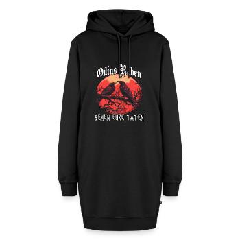 Wikinger Legend | Odins Raben | Hugin und Munin - Hoodie-Kleid - Schwarz - Vorne