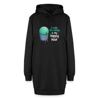 Cardio Drumming Fitnessstudio Fitnesskurs Workout - Hoodie-Kleid - Schwarz - Vorne