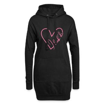 Herz I lieb di - Hoodie-Kleid - Schwarz - Vorne