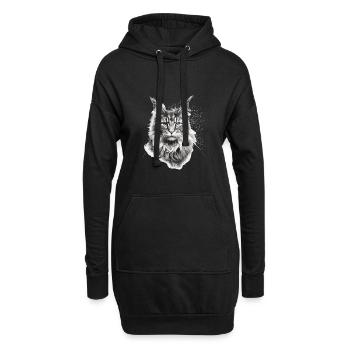 Maine coon Katzenbesitzer Geschenk Katzenhalter - Hoodie-Kleid - Schwarz - Vorne