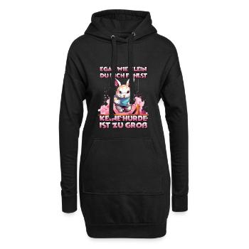 Kaninhop Hase Motiv für Kaninchenhalter Kaninhop - Hoodie-Kleid - Schwarz - Vorne