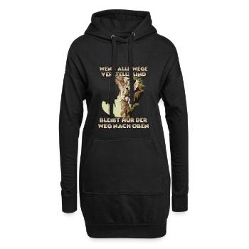 Bergabenteuer Toprope Klettern für Bergsteiger - Hoodie-Kleid - Schwarz - Vorne
