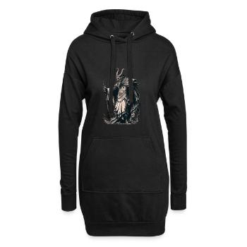 Krampus Ugly Sweater Böser Weihnachtsmann Krampus - Hoodie-Kleid - Schwarz - Vorne