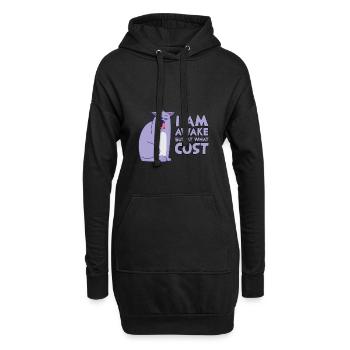 Lustige Morgen Katze Besitzer Geschenk - Hoodie-Kleid - Schwarz - Vorne