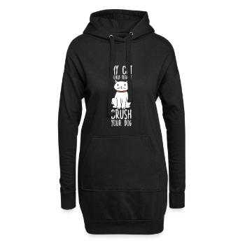 Motif amusant de propriétaire de chat pour les - Sweat-shirt à capuche long Femme - noir - Devant