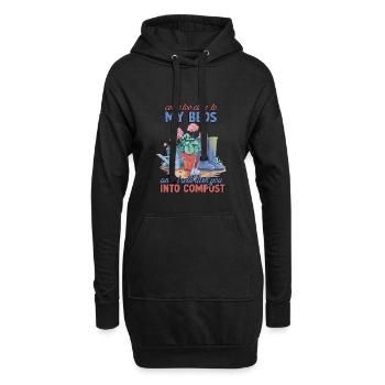 Je ferai de toi le jardinier du compost en disant - Sweat-shirt à capuche long Femme - noir - Devant