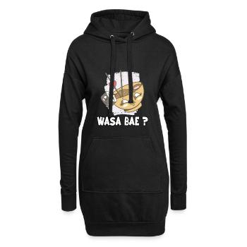 Kawaii Sushi-Liebhaber Motiv für Sushi-Fans Ramen - Hoodie-Kleid - Schwarz - Vorne