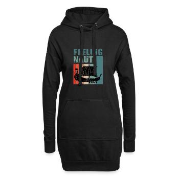 voile drôle hobby marin accessoires bateau à - Sweat-shirt à capuche long Femme - noir - Devant