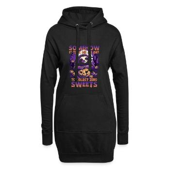Costume d'Halloween drôle de paresseux | - Sweat-shirt à capuche long Femme - noir - Devant
