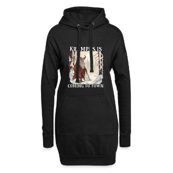Krampus T | Krampus Kostüm | Grusliger - Hoodie-Kleid - Schwarz - Vorne