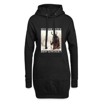 Krampus Maske Krampus Kostüm Kramperl Böser - Hoodie-Kleid - Schwarz - Vorne