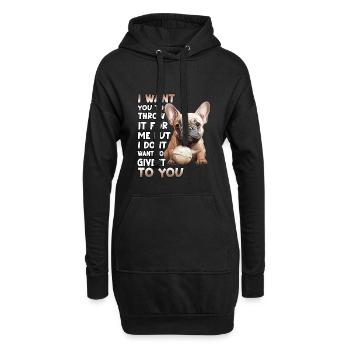 Frenchie Dog Lover Bouledogue français - Sweat-shirt à capuche long Femme - noir - Devant
