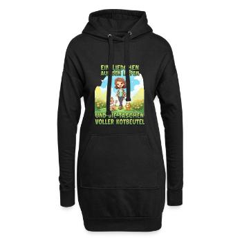 T-shirt drôle de propriétaire de chien Maman chien - Sweat-shirt à capuche long Femme - noir - Devant