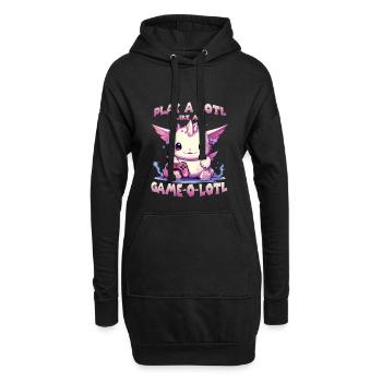 Axolotl T mignon pour les joueurs | Kawaii Stuff - Sweat-shirt à capuche long Femme - noir - Devant