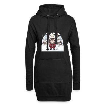 Krampus T Père Noël démoniaque Krampus kawaii - Sweat-shirt à capuche long Femme - noir - Devant