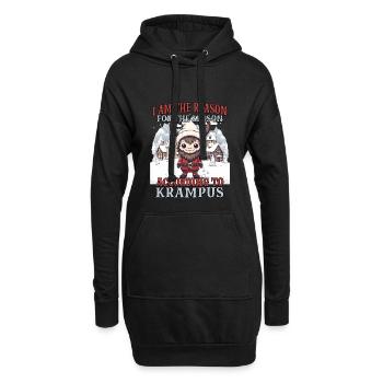 Krampus Kramperl | Krampus Kostüm Weihnachtsmann - Hoodie-Kleid - Schwarz - Vorne