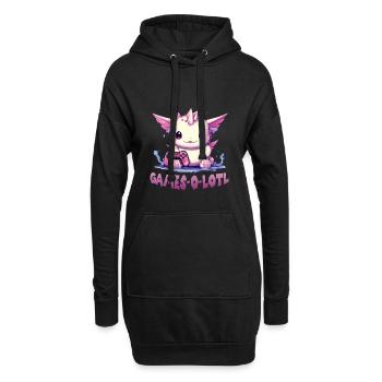 Gamer Axolotl Anime Axolotl T für Gaming Fans - Hoodie-Kleid - Schwarz - Vorne