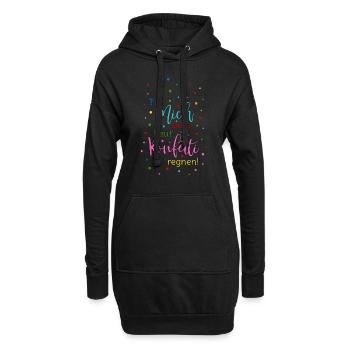 Für mich soll's heut Konfetti regnen in bunt - Hoodie-Kleid - Schwarz - Vorne