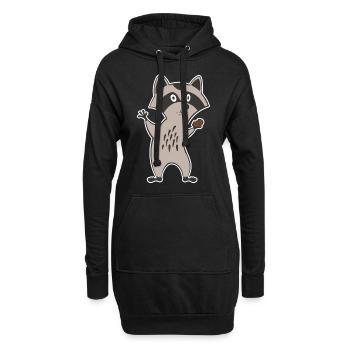 cookie racoon - Hoodie-Kleid - Schwarz - Vorne
