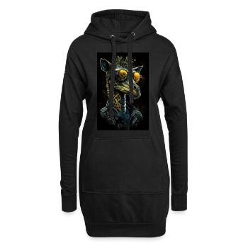 Coole Punk Giraffe - Hoodie-Kleid - Schwarz - Vorne