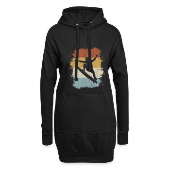 Retro Surfer Kick Out Wellenreiter - Sweat-shirt à capuche long Femme - noir - Devant