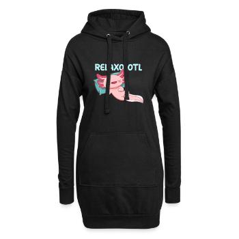 Conception de jeu de mots Relaxolotl pour les amateurs d’axolotl - Sweat-shirt à capuche long Femme - noir - Devant