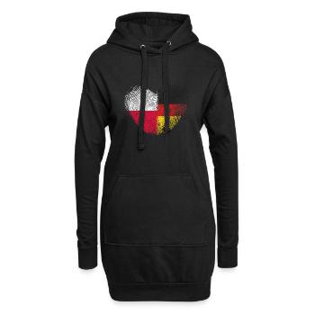 Polen Fingerabdruck für stolze Deutsch-Polen - Hoodie-Kleid - Schwarz - Vorne