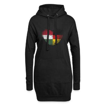 Ungarn Fingerabdruck für stolze Deutsch-Ungaren - Hoodie-Kleid - Schwarz - Vorne