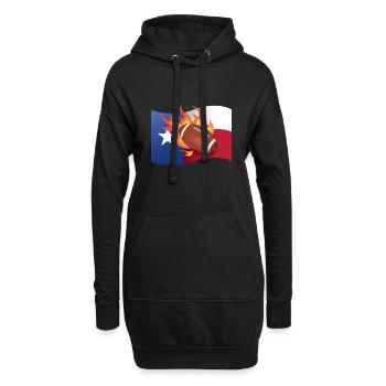 Texas Flagge Football Design für stolze Fans - Hoodie-Kleid - Schwarz - Vorne
