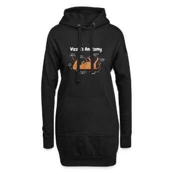 Anatomy of a Vizsla - Hoodie-Kleid - Schwarz - Vorne