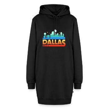 Farbenfrohes Dallas-Design für stolze Texaner - Hoodie-Kleid - Schwarz - Vorne