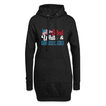 Gedenktag Vierter Juli USA Amerikanisch Patriotisc - Hoodie-Kleid - Schwarz - Vorne