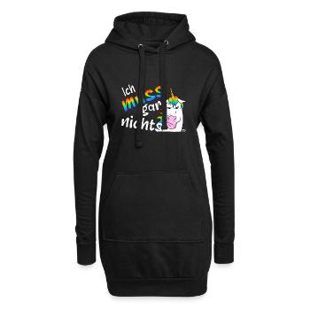 Lustiges böses Einhorn, ich muss gar nichts - Hoodie-Kleid - Schwarz - Vorne