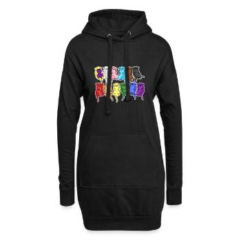 Pride Progress Flagge Otter Gleichberechtigung - Hoodie-Kleid - Schwarz - Vorne