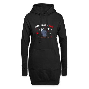 Perroquet gris africain Maman Amour Drôle Femmes - Sweat-shirt à capuche long Femme - noir - Devant