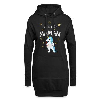 Bientôt maman - Sweat-shirt à capuche long Femme - noir - Devant