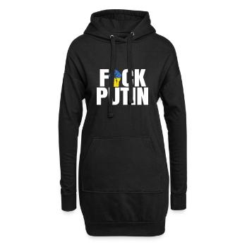 Ukraine - Sweat-shirt à capuche long Femme - noir - Devant
